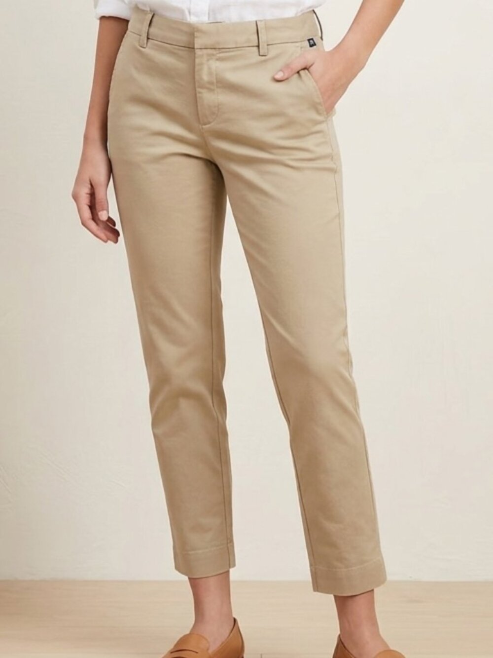 Gap Slim Cropped Khaki Chino Pants Size 8R Tan/Camel Stretch